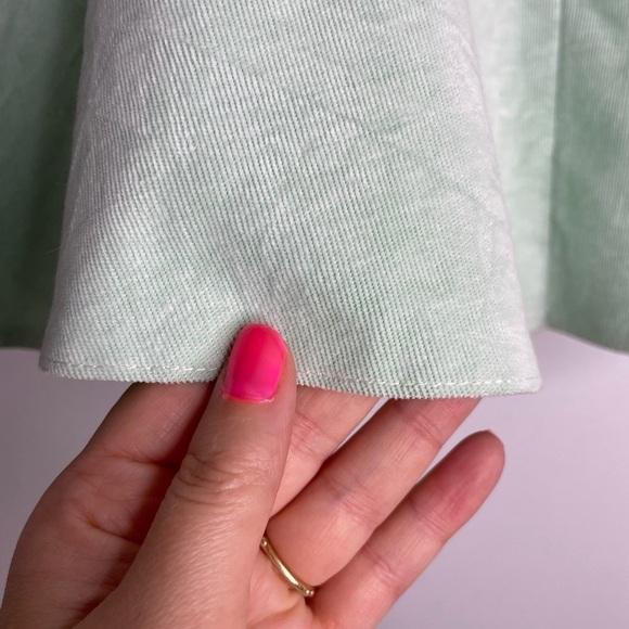 Topshop fit & flare coated velour mint green mini skirt - Picture 3 of 7